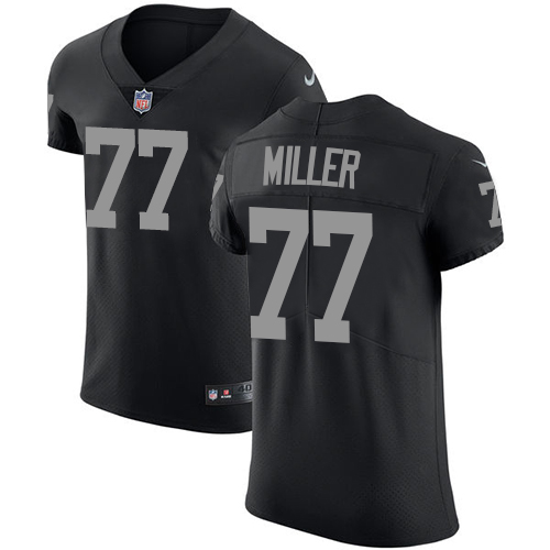 Nike Raiders #77 Kolton Miller Black Team Color Men's Stitched NFL Vapor Untouchable Elite Jersey